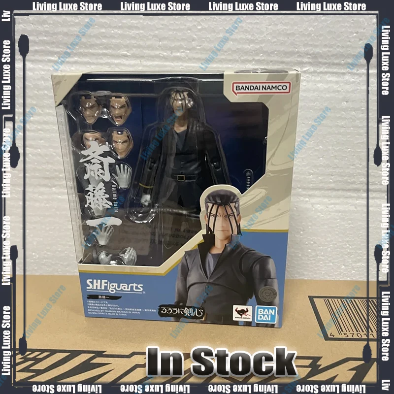 Original New Bandai Anime Figure S.H.Figuarts Hajime Saito S.H.Figuarts Aoshi Shinomori Action PVC Model Collector Toys Figurine