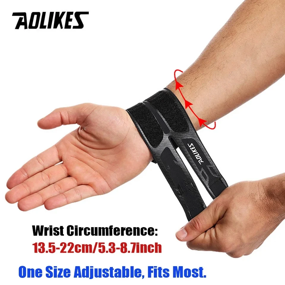 AOLIKES New Sports Wrist Compression Wraps Wrist Support Brace Strap for Weightlifting Basketball Tennis Wrist Pain Relief