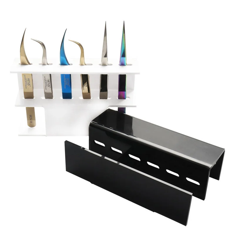 Pinça de cílios acrílica suporte de armazenamento 6 furos pinças segurar lash prateleira extensão feminino conveniente suporte ferramentas de maquiagem