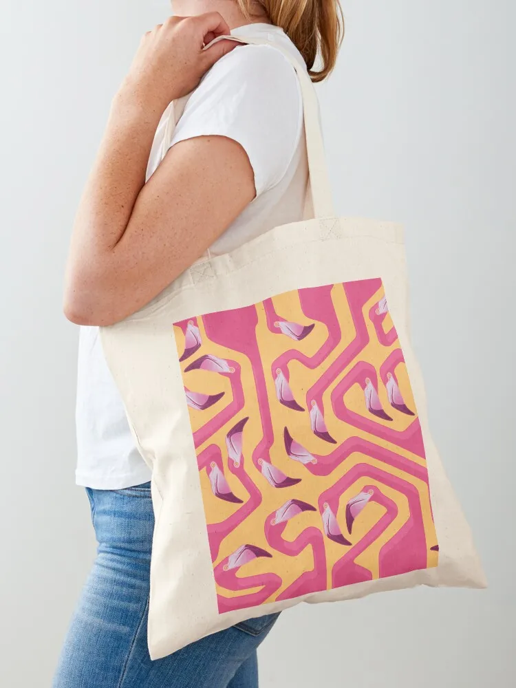 Flamingo Maze Tote Bag tote screen canvas Eco shopping cart bags Canvas