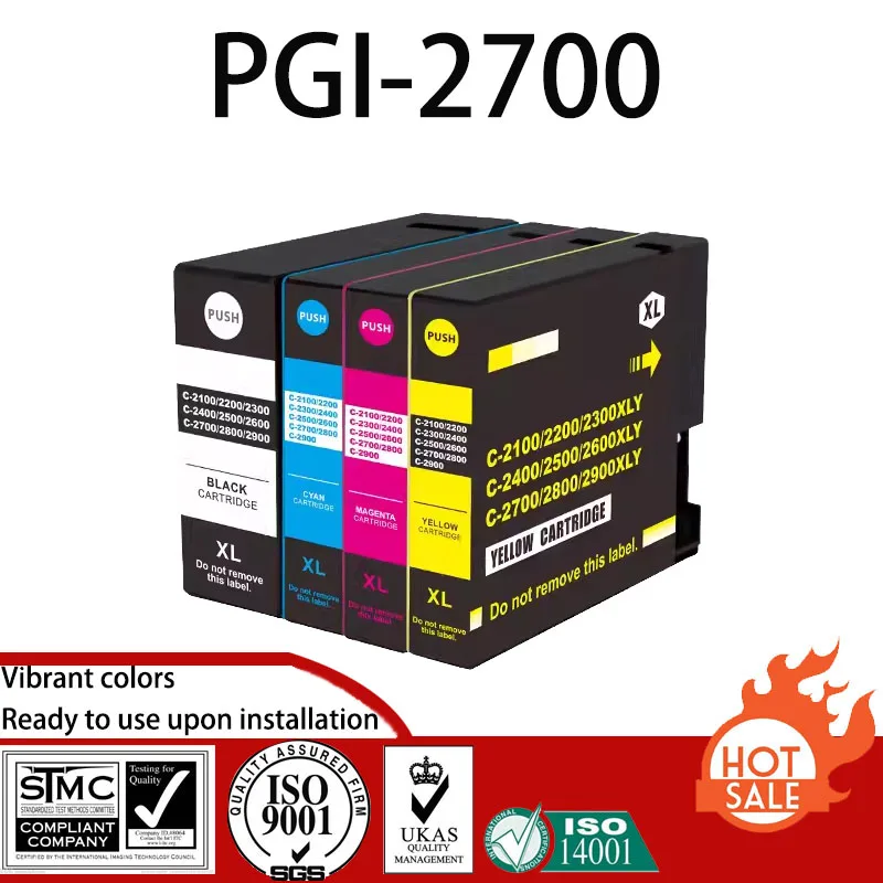 Compatible Pigment Ink Cartridge for Canon PGI-2700 PGI2700 suit For Canon MAXIFY IB4070/iB4170/MB5070/MB5170/MB5370/MB5470