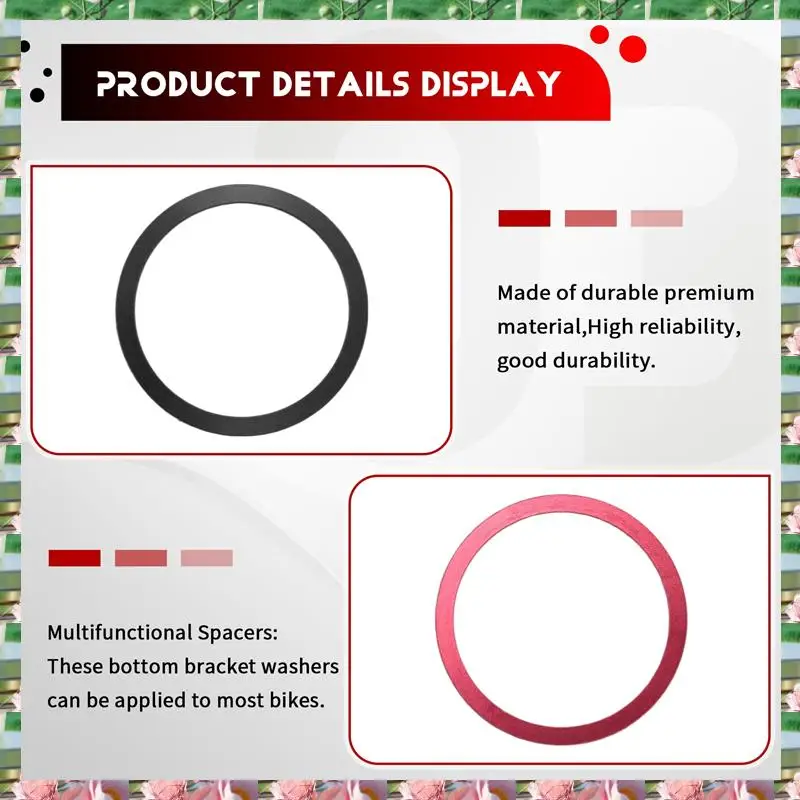 

Sports 10 Pieces Bike 7 8 9 10 11 Speed Cassette Steering Wheel Hub Spacers 1Mm 1.5Mm 2Mm 2.5Mm 3Mm Crank Washer (Black, Red),10