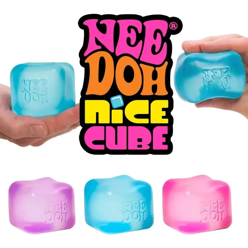 Needoh Nice Cube est un jouet sensoriel avec fonction anti-stress, qui aide à soulager l'anxiété et à améliorer la concentration.