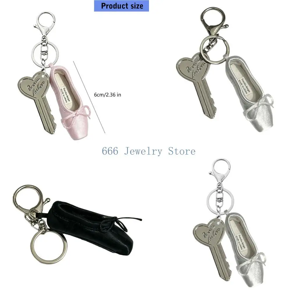 F2TD Handmade Ballet Shoe Keychain Small Dance Decoration For Bag Or Keys Gift