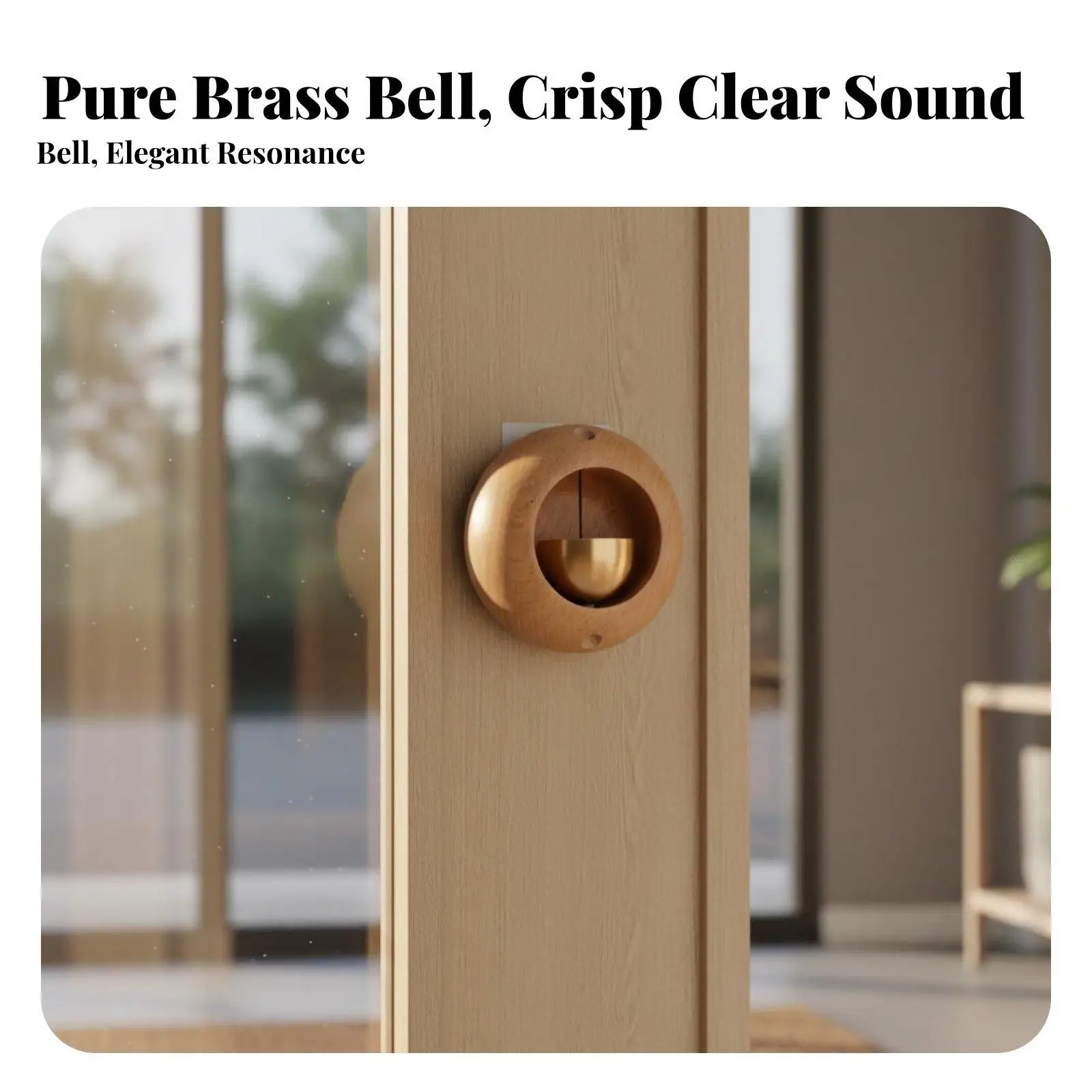 Brass Bell Door Chime No Required Entry Notification Chime Soft Pleasant Ding Entry Chime for Shopkeepers, Entryway