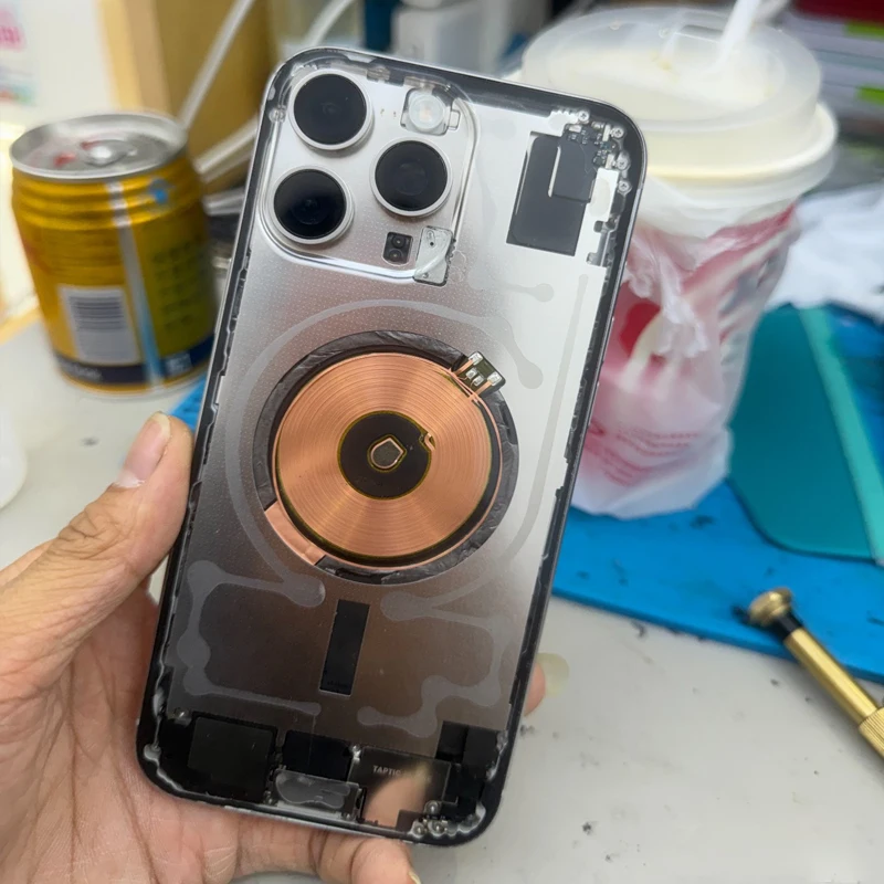 OEM Big Hole Transparent Back Glass Replacement For iPhone 11 Pro Max X XS Max XR 12 Mini 13 14 Battery Door Cover Panel Repair image 6