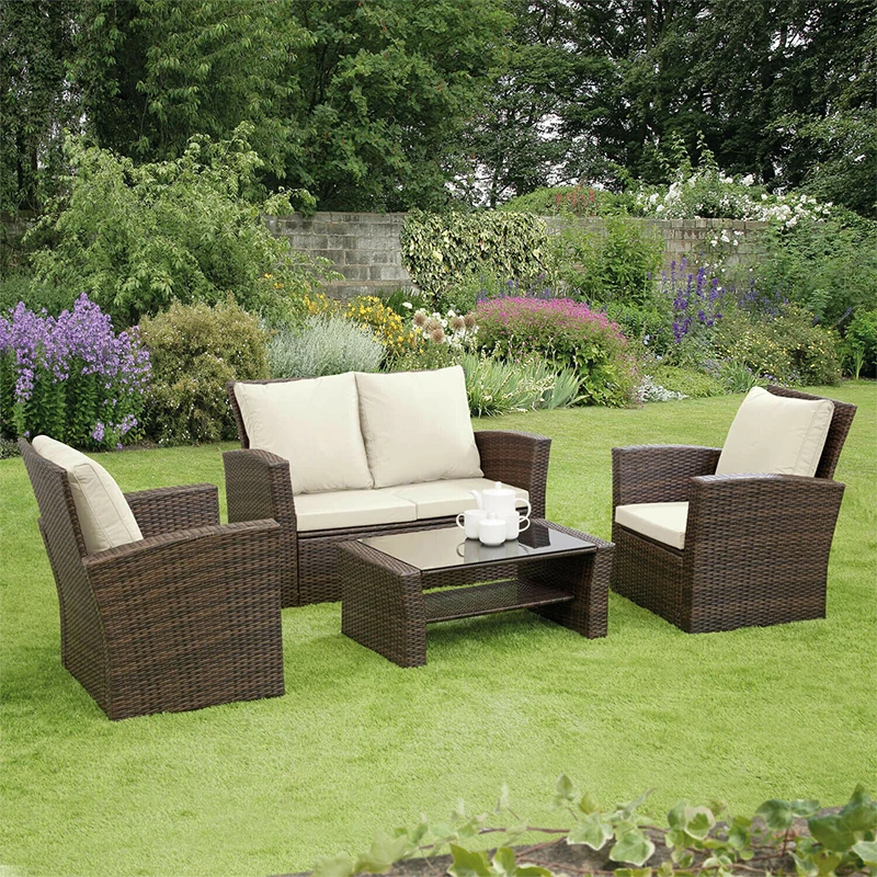 Garden Furniture cane rattan wicker patio set garden table  outdoor  furniture 