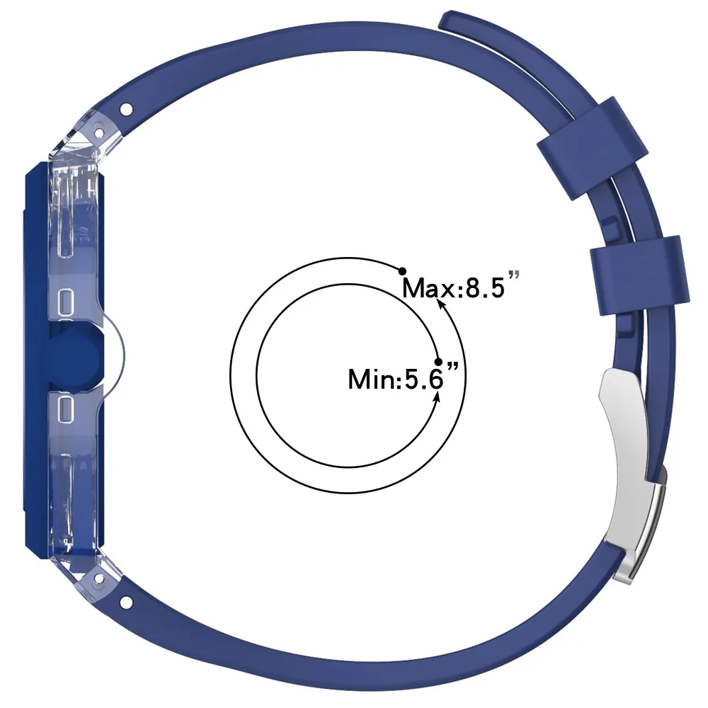 Luxury High-Transparency Case+Liquid Soft Silicone Strap for Swatch X AP Royal POP All-in-One Replacement Wristband Accessories