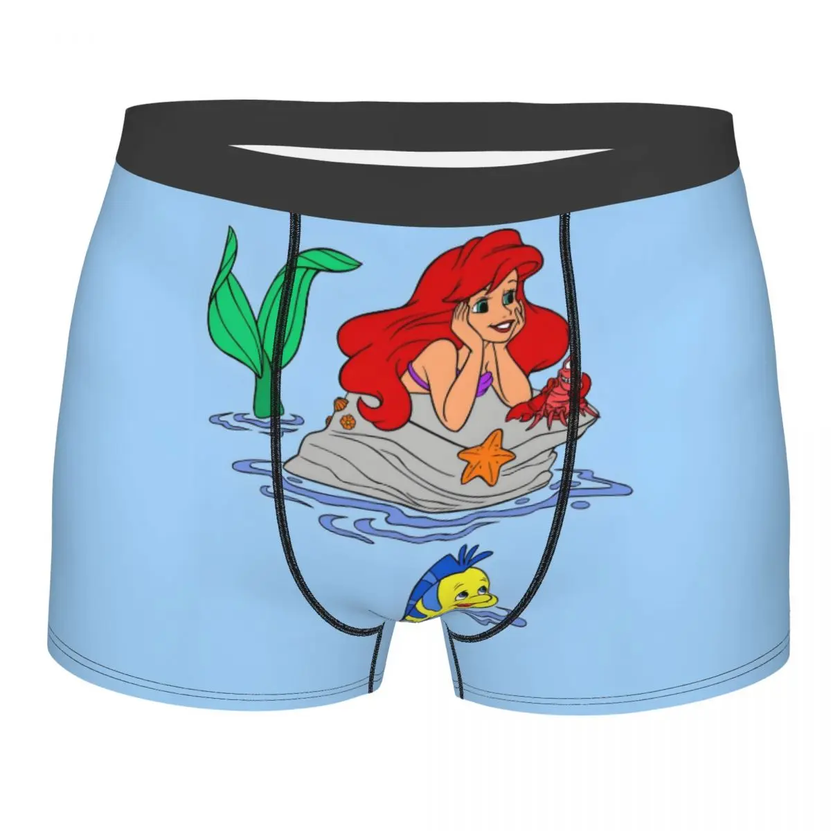 

Custom The Little Mermaid Boxers Shorts Mens Princess Ariel Briefs Underwear Novelty Underpants