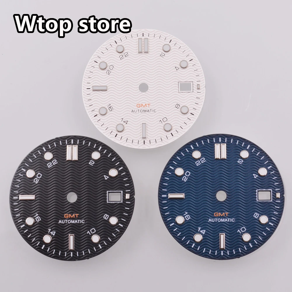 NH35 31mm Weiß/Dunkelblau/Schwarz Sterile Zifferblatt Uhr Grün Leuchtende Fit NH35 NH36 Bewegung Zubehör Uhr teile