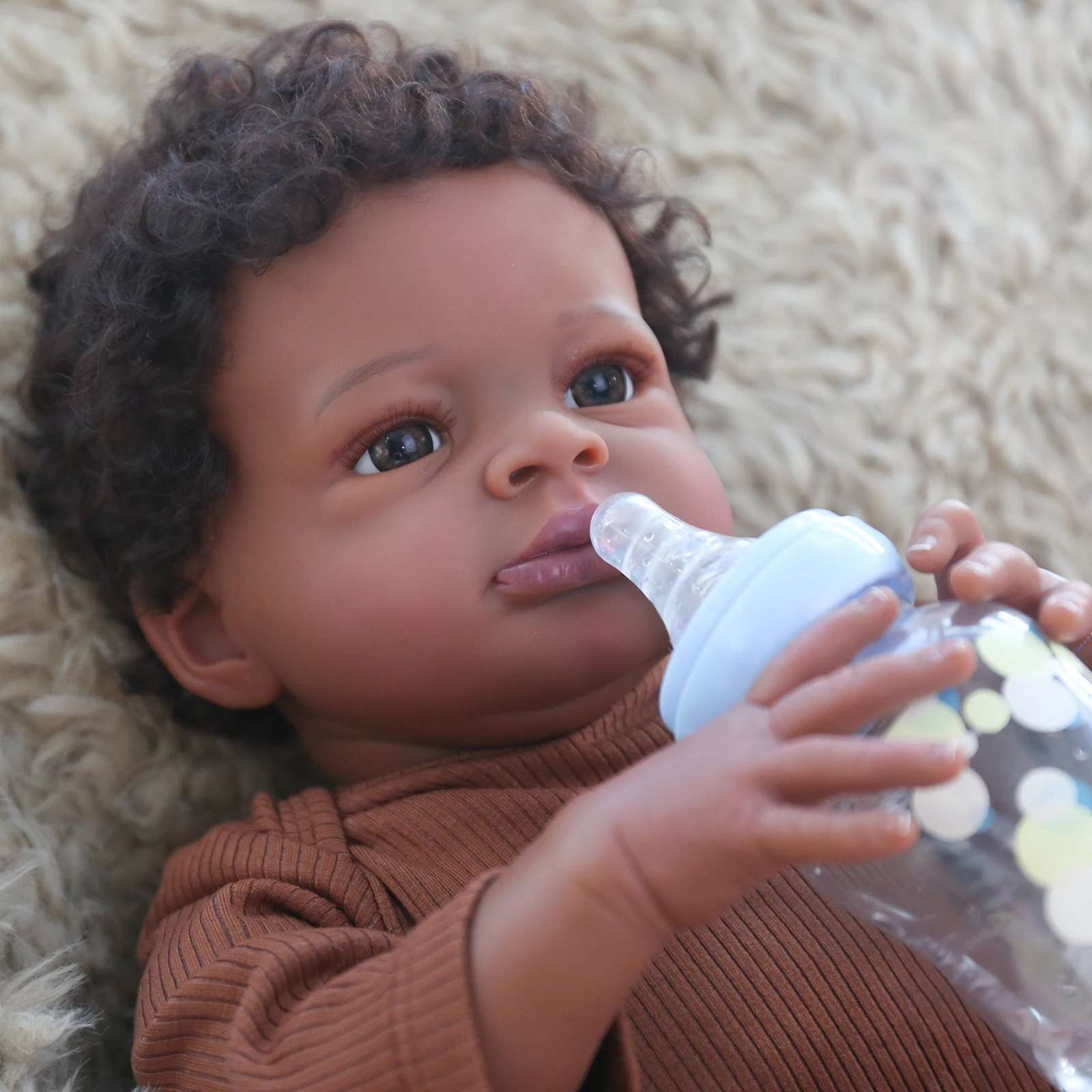 Reborn Baby Dolls Black - 20 Inch Realistic African American Reborn Boy, Lifelike Newborn Doll That Look Real Weighted Soft Body