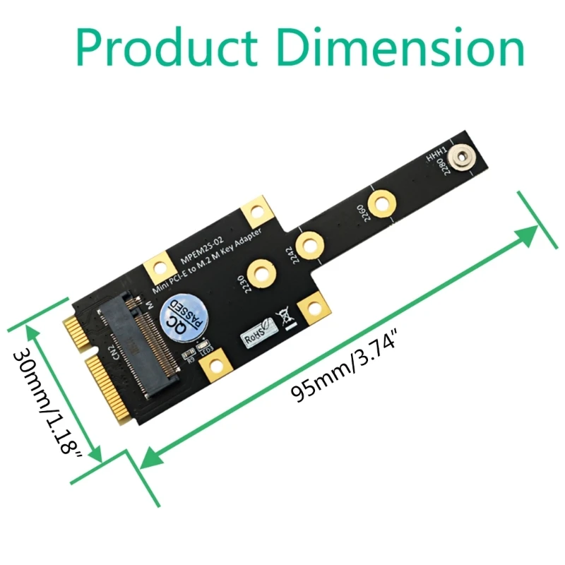 Mini PCIE to NVME Adapter Mini PCIE to M.2 MINI PCI-E to NVME Convert Card Risers Support 2230 2242 2260 2280 NVME SSD