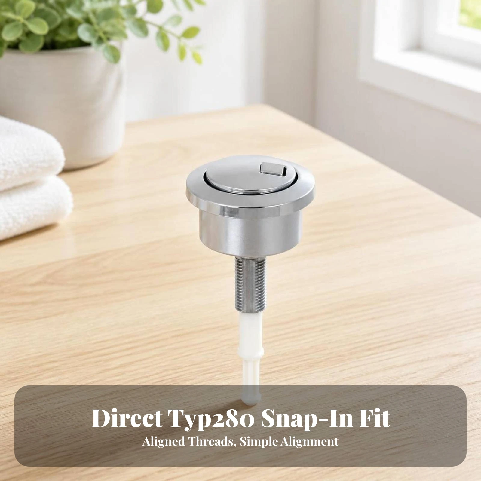 Toilet Cistern Dual Flush Button Easy to Install Toilet Flush Button with Actuator Rod Bathroom Fixture Compact Long-Lasting