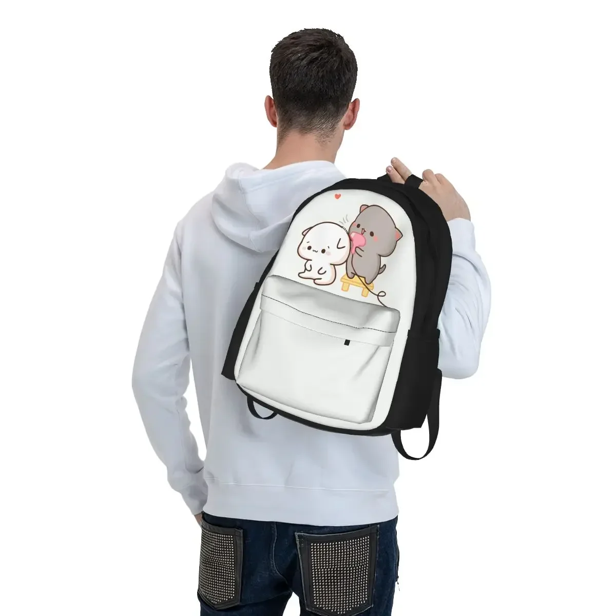 Peach And Goma Mochi Backpacks Boys Girls Bookbag Children School Bags Cartoon Kids Rucksack Travel Rucksack Shoulder Bag