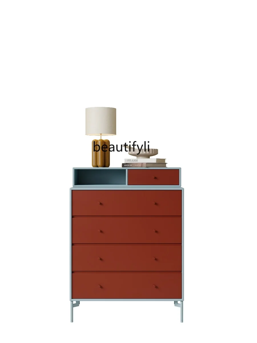 

Modern Minimalist Chest of Drawers Storage Cabinet Nordic Style Living Room Bedroom Dopamine Chest of Drawers Customization
