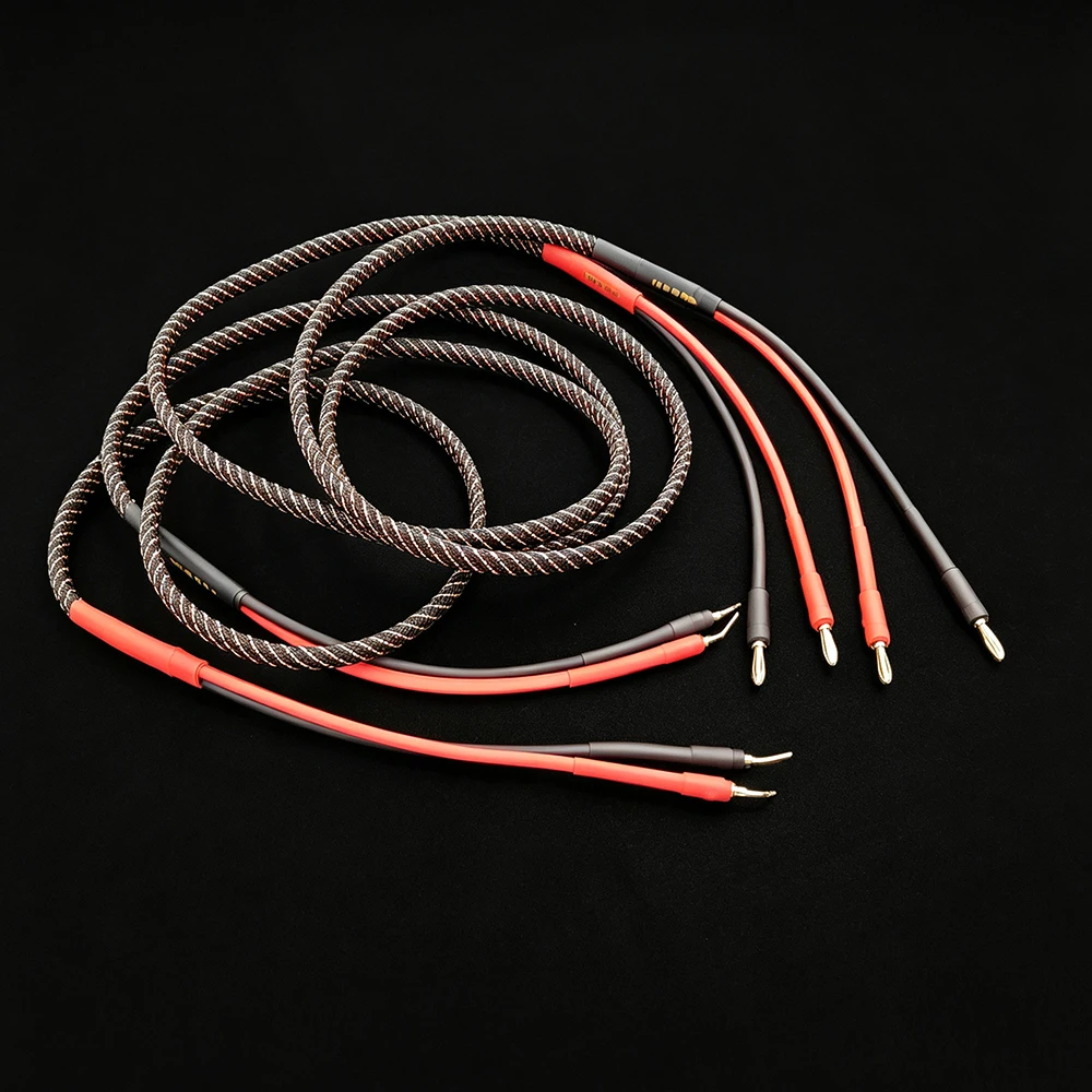 High Quality Pair Pure copper loudspeaker cable HIFI Banana plug/ pin plug speaker cable Center Audio Speaker cable