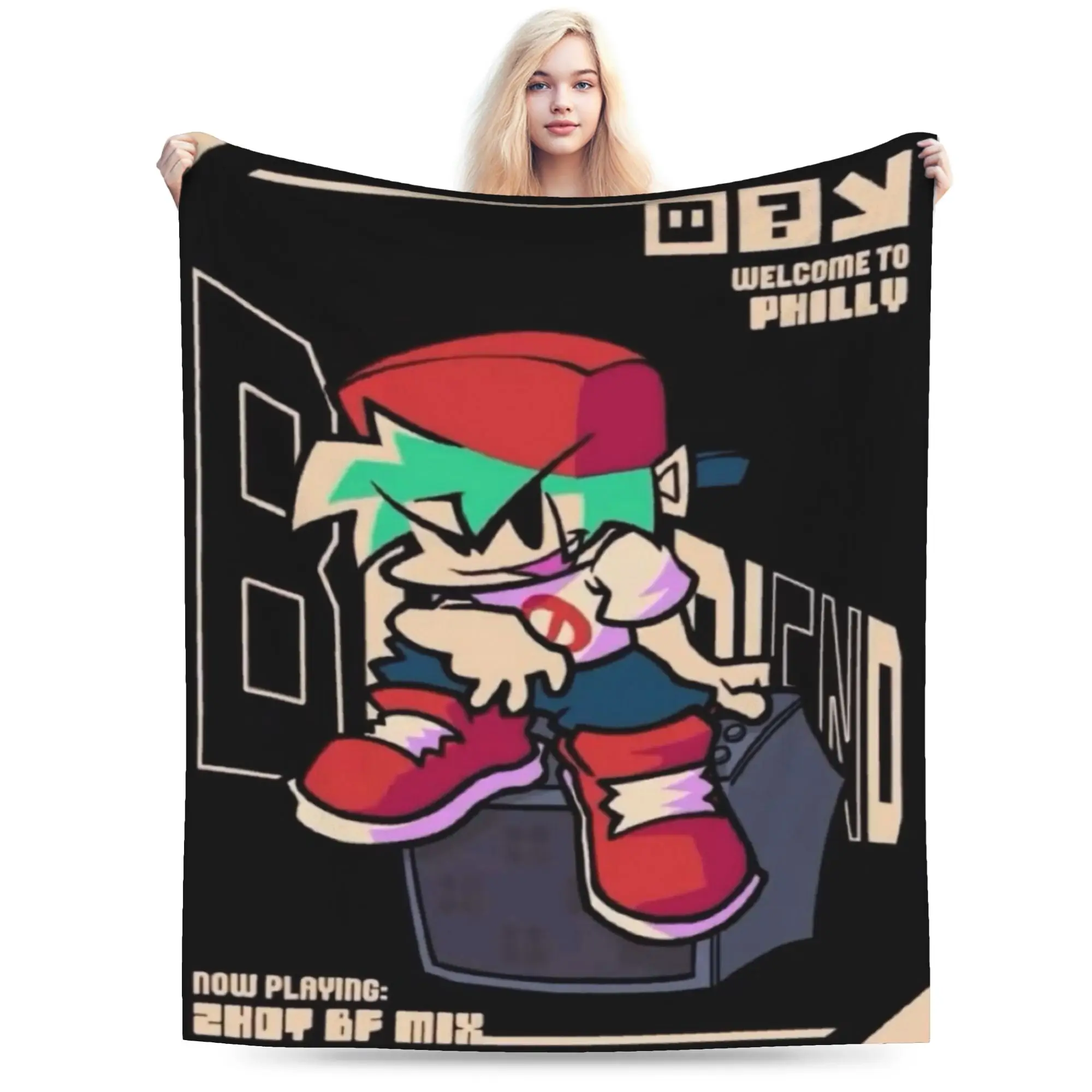 

Удобное одеяло Friday Night Funkin, аксессуары, постельные принадлежности, декоративные одеяла, супер мягкая фланель для автомобиля