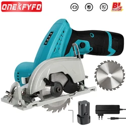 Brushless 3inch 16.8V Electric Lithium Circular Saw 27mm Depth Adjustable Woodworking Power Tool Wood Board Cutting Machine