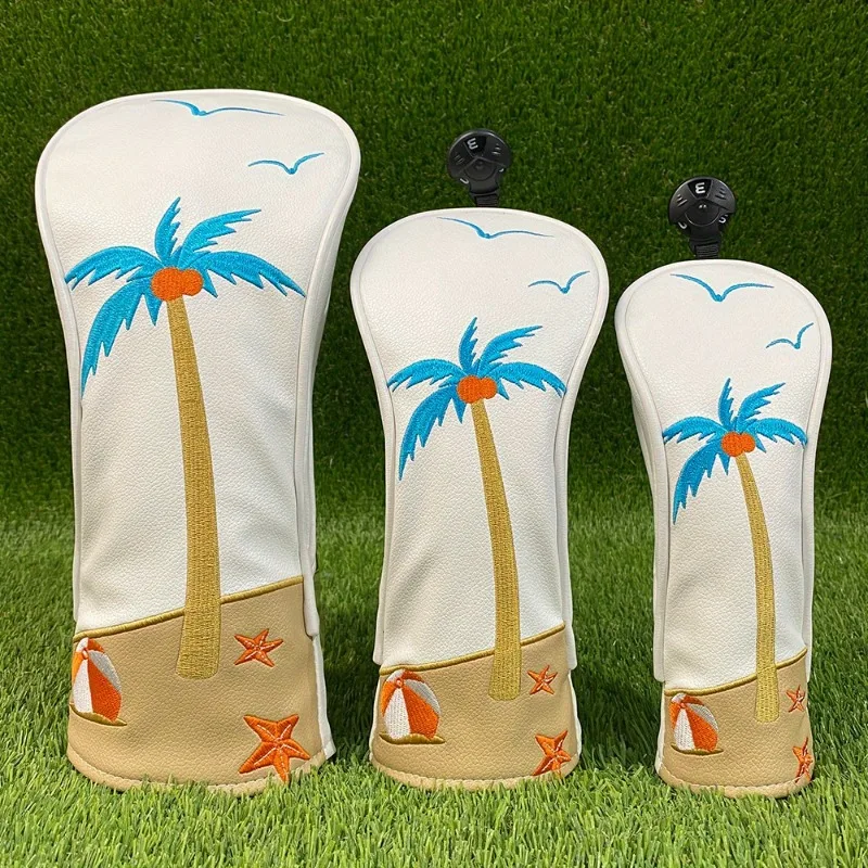 

Крышка головы клюшки для гольфа с кокосовой пальмой, аксессуары для гольфа, пыленепроницаемая и долговечная, обеспечивает лучшую защиту.