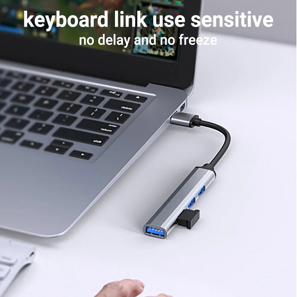 4 Port Multi Splitter Adapter OTG USB Power Adapter 4 In 1 USB C HUB 3.0 Type C For Macbook Pro 13 14 16 15 Air Mi Pro PC Laptop