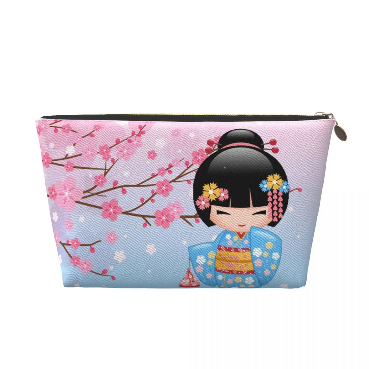 Custom Travel Kokeshi Doll Toiletry Bag Japanese Kimono Geisha Girl Makeup Cosmetic Organizer Women Beauty Storage Dopp Kit Box