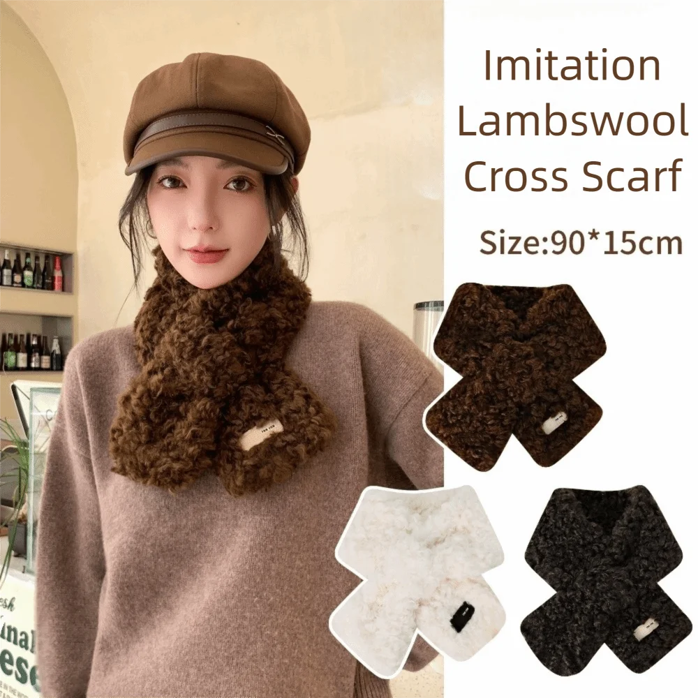 

Fashion Thickened Rabbit Fur Scarf Keep Warm Windproof Thickened Scarf Choker Scarf Autumn Winter