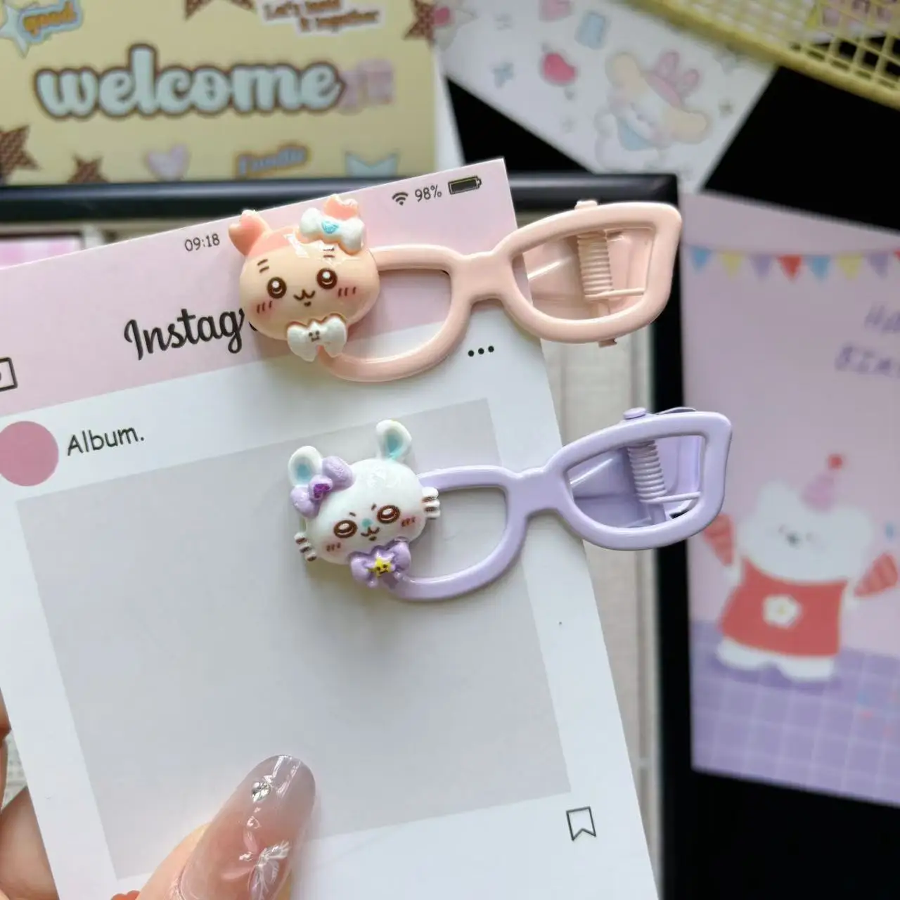 Ji Yi Ka Wa Cartoon Cute Little Eight Glasses Hairpin Hair Clip Sweet Girly Bang Clip Ins Girls' Hair Accessories view 4