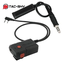 TS TAC-SKY Tactical Headset Extension Cable PTT Adapter 7.0mm Plug With Bluetooth For COMTA, AMP,Sordin Etc. Series Headsets