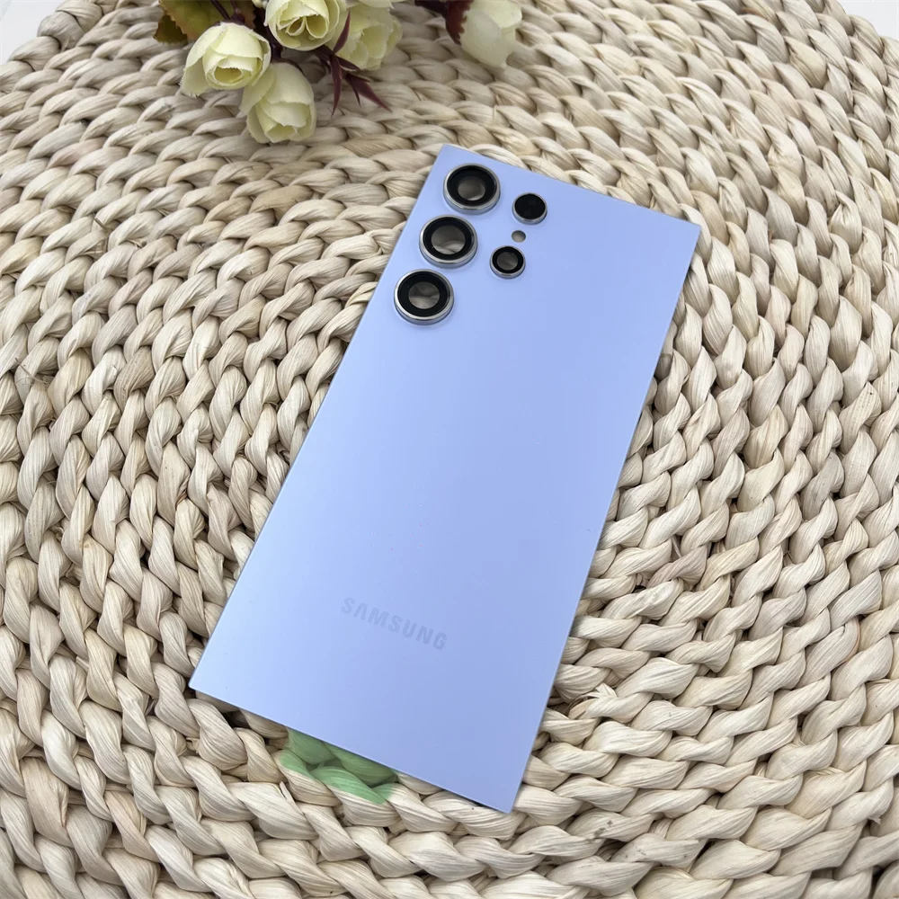 SAMSUNG GALAXY S24 Ultra S24U Handyhülle Echte Tür 3D-Glas Ersetzen Sie die hintere Batteriegehäuse mit Kameraobjektiv und Kleber