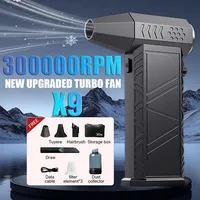 Upgraded Turbo Violent Fan 300,000RPM High Speed Air Blower All-in-one Brushless Dust Blower with Vacuum Kit Mini Turbo Jet Fan