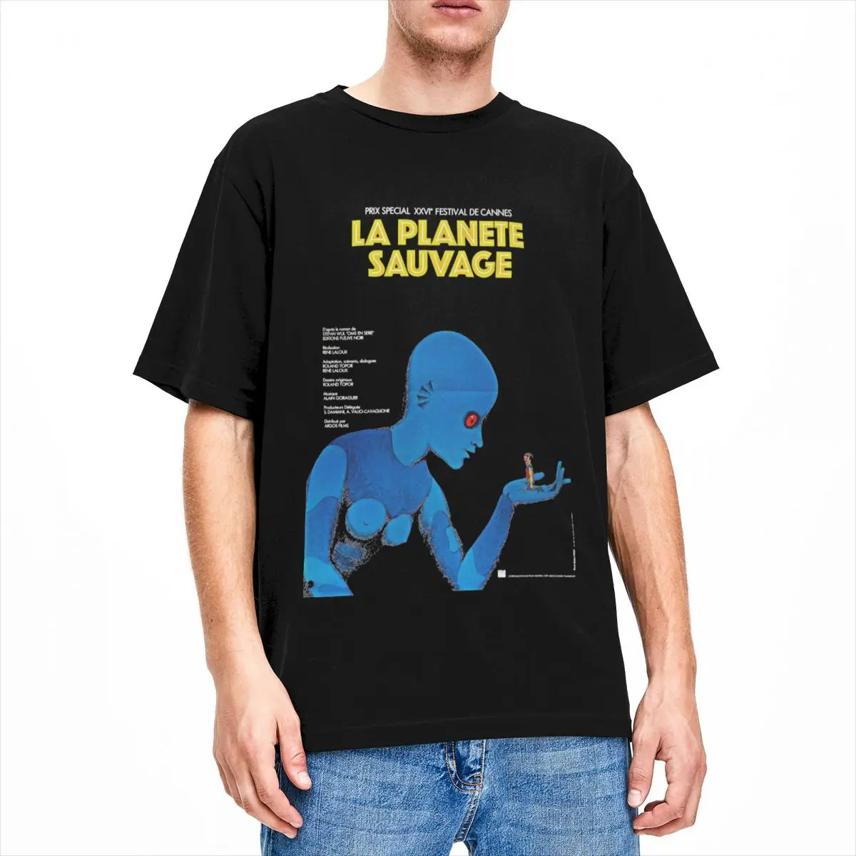 Fantastic Planet T Shirts for Men 100% Cotton Funny T-Shirt Crewneck La Planete Sauvage Tees Short Sleeve Tops Plus Size