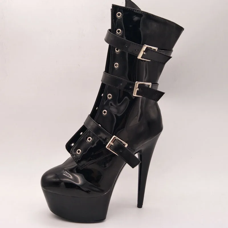 Laijianjinxia neue 15cm/6inches pu obere sexy exotische High Heel Plattform Party Frauen Stiefel Pole Dance Schuhe c040