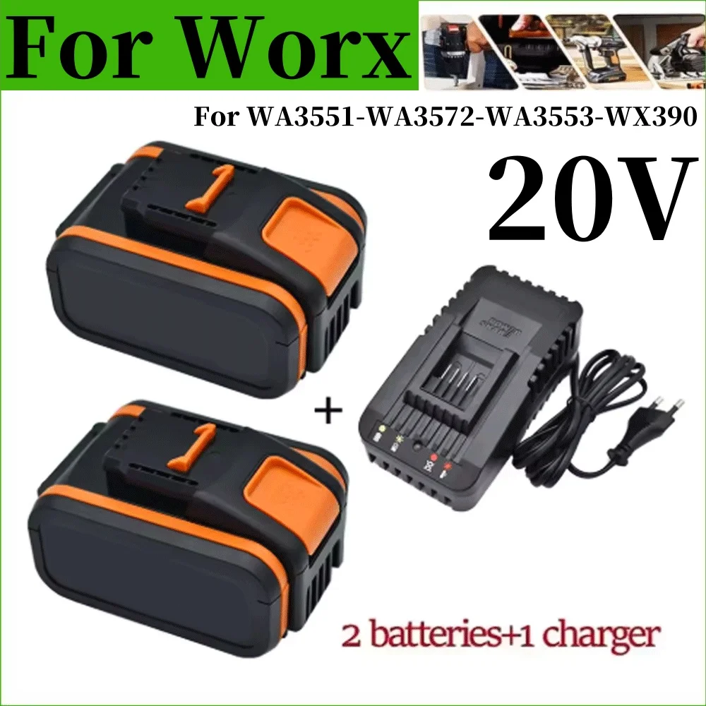 

For Worx WA3551 6000mAh Battery 20V Cordless Power Tool Battery WA3572 WA3553 WX390 WX176 WX178 Spare Battery