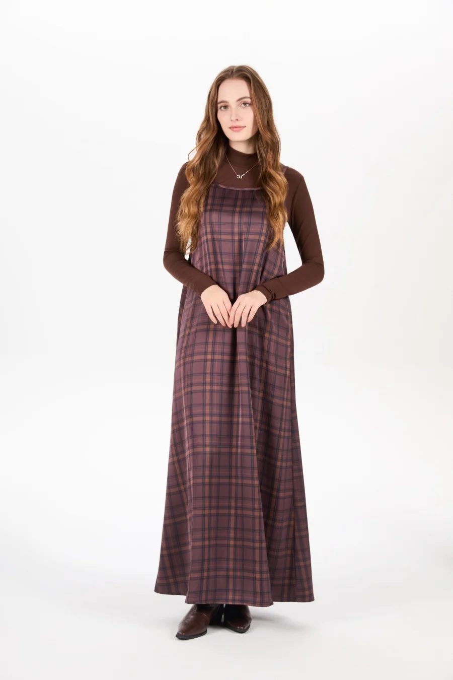 AS AW25 femme vêtements col montant + robe élégante en satin slip look assorti réglable maxi longueur au sol vêtements pour dames