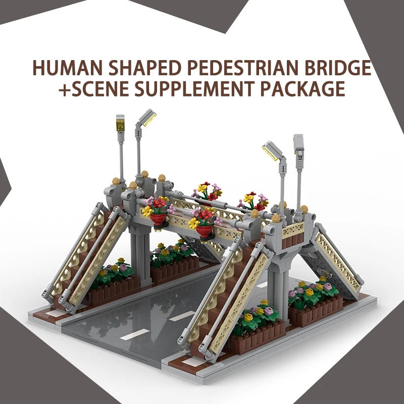 CITY Street View Mocks montaje de bloques de construcción arquitectura carretera calle peatonal puente DIY Compatible Set regalo