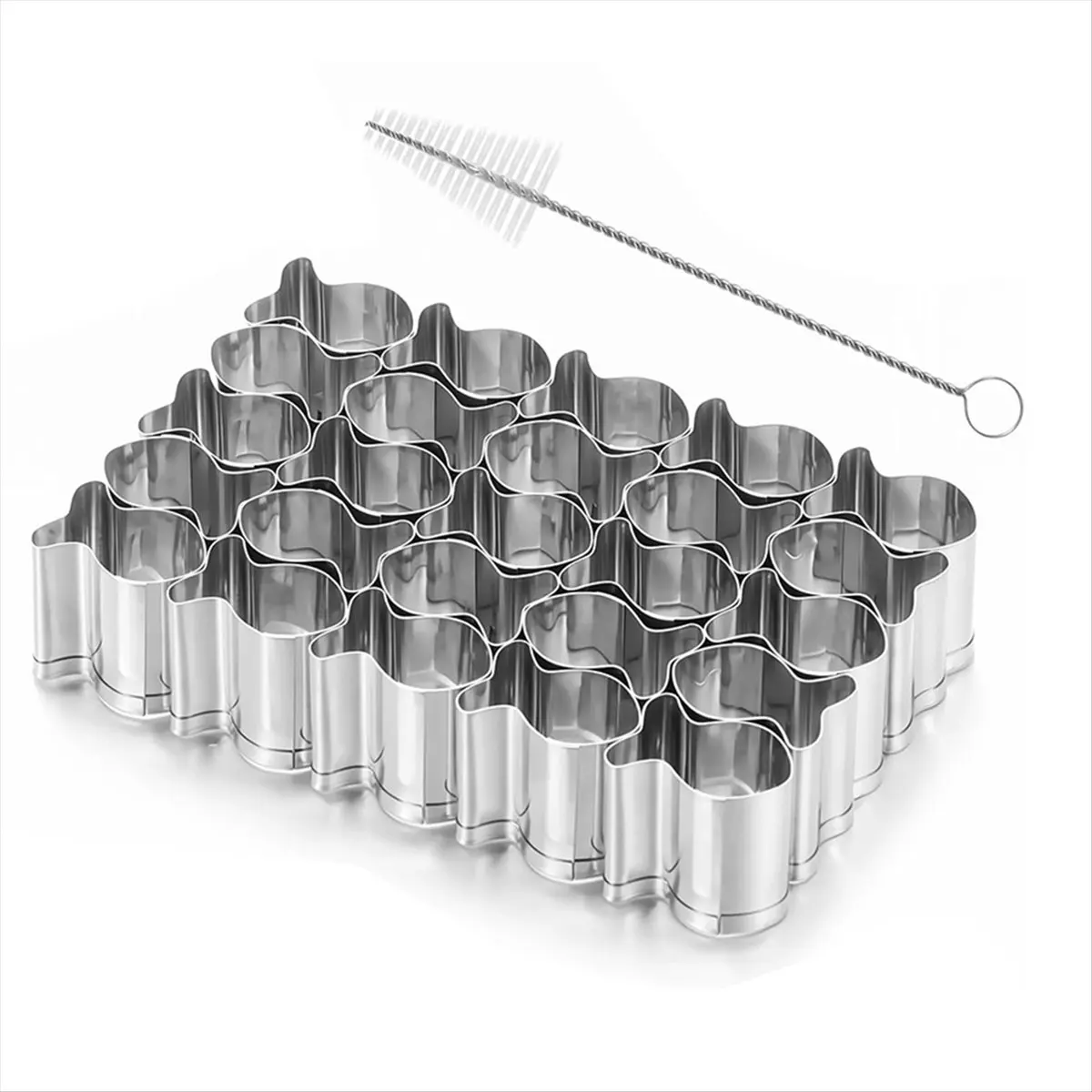 ABZT Goldfish Cracker Cutter, 25 Cavity Mini Gold Fish Cutter, Stainless Steels Goldfish Cutter for DIY Baking