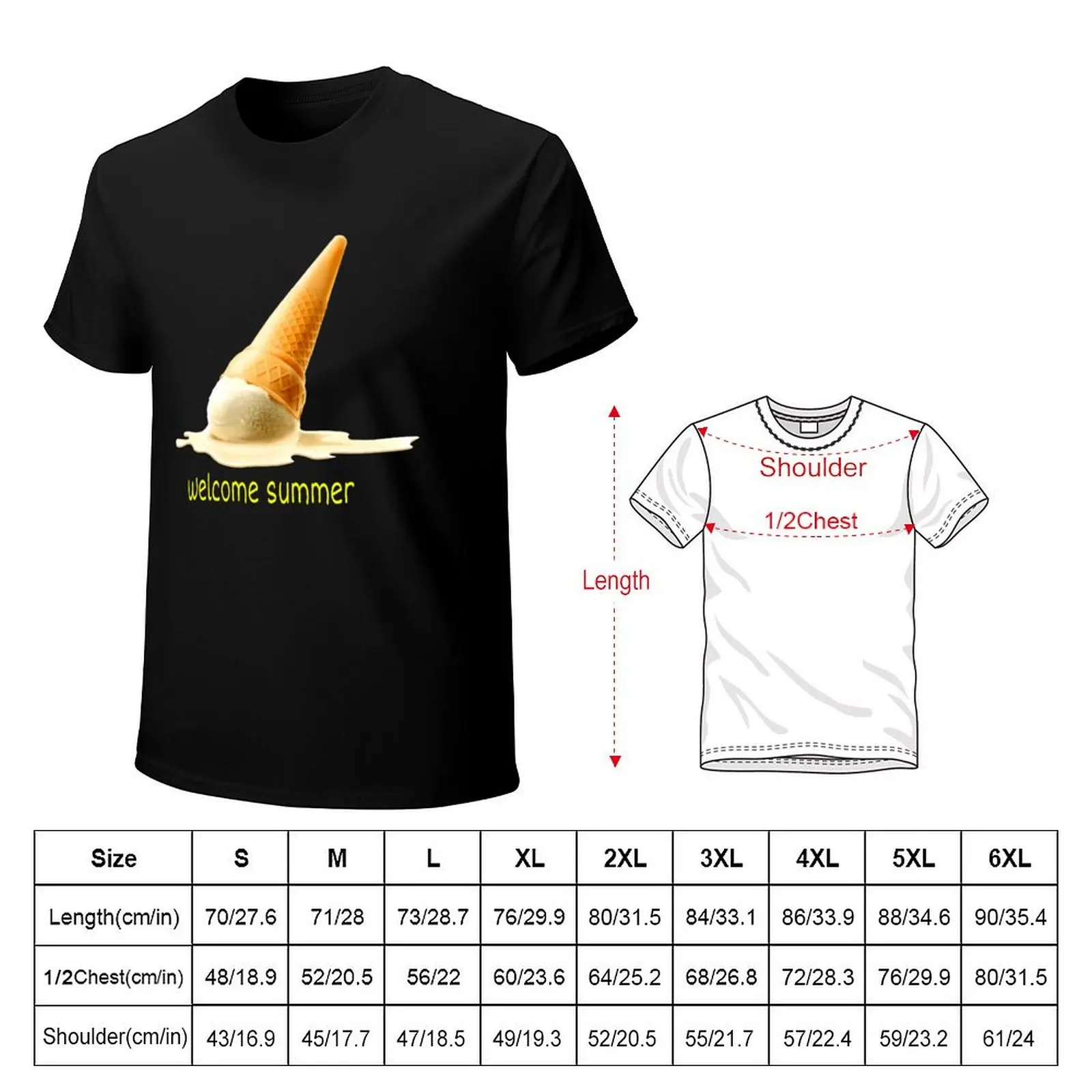 Summer ice cream design T-Shirt anime clothes boys whites mens t shirts