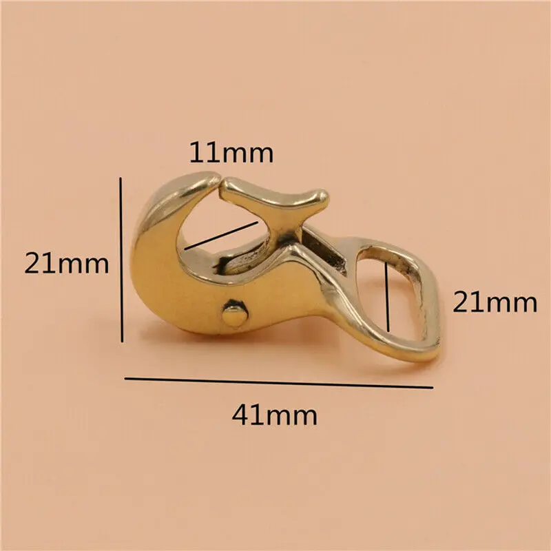 1pcs Solid Brass Snap Hook Trigger Clip Clasp Eagle mouth shape Fixed Eye for Leather Craft Bag Strap Belt Webbing Rope Leashes