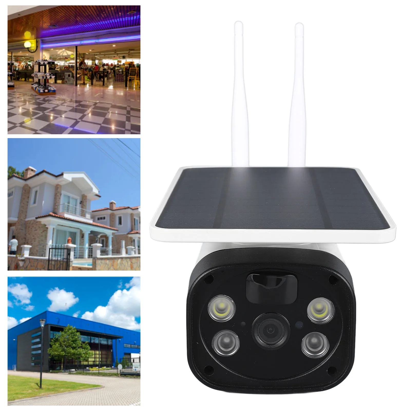 

Солнечная уличная камера Солнечная камера безопасности Беспроводная Wi-Fi HD Полноцветная камера ночного видения IP67 Водонепроницаемая уличная камера наблюдения