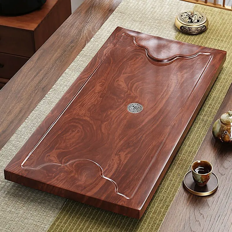 Luxury Large Tray Rectangular Wooden Chaban Bubble Gongfu Solid Wood Tea Tray Chinese Bandeja Decorativa Office Accessories