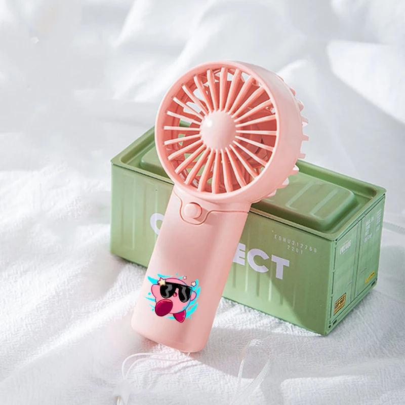 

Kawaii Kirbys Portable Fan Convenient Small Fan Summer Pocket Hand-held Fans Lightweight Handheld Mini Fan Air Coolers