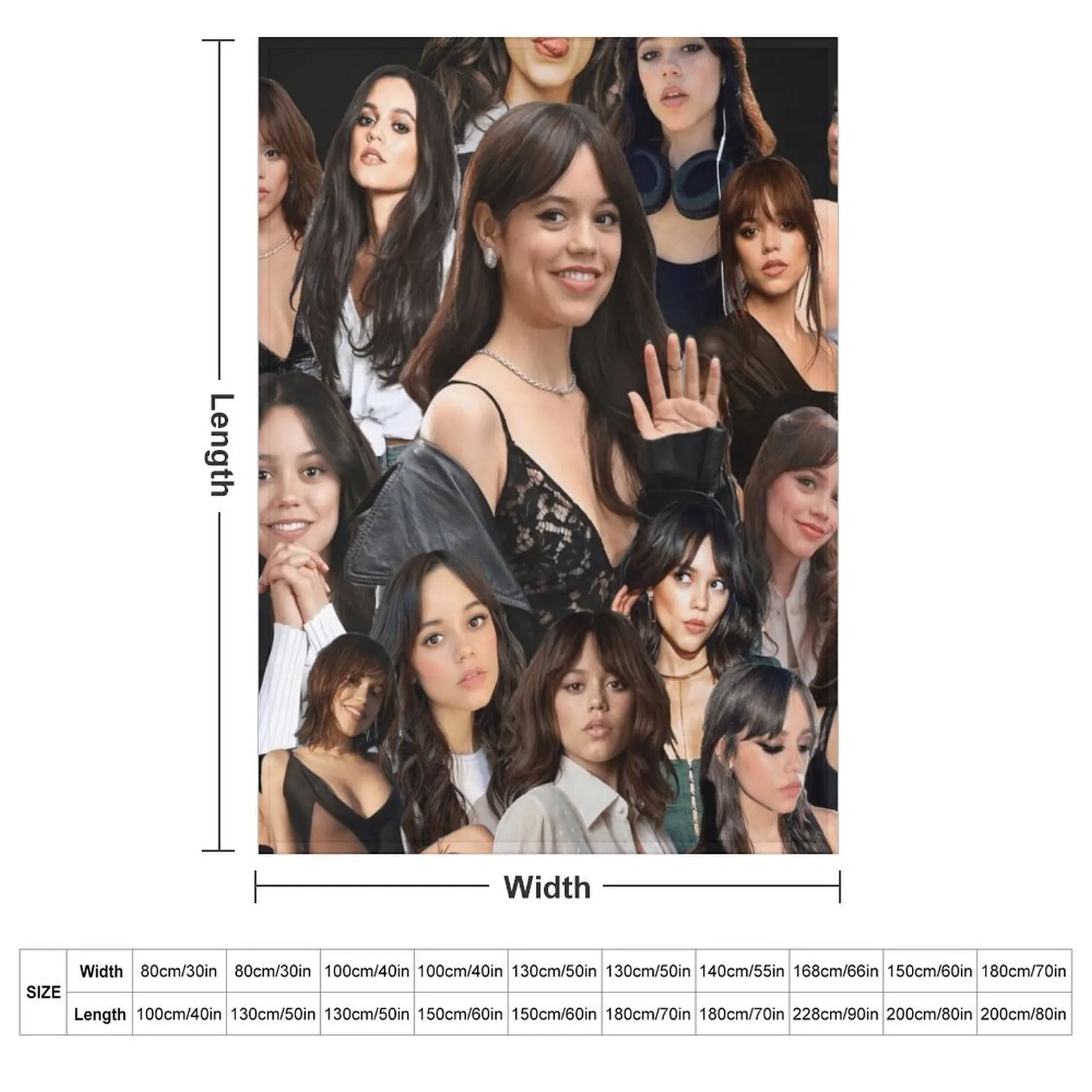 HIGH QUALITY Jenna Ortega photo collage Throw Blanket Personalized Gift Decorative Sofas Hair Hairys Plush Blankets