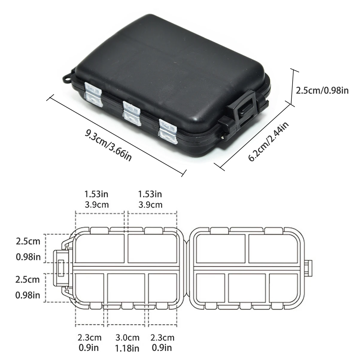 Fishing Tackle Box 10 Compartments Fishing Lure Bait Hook Storage Case Fishing Organizer Tools Accessories image 4