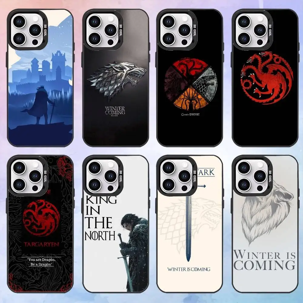 

S-Stark Winter C-Coming Phone Case For iPhone17,16,15,14,13,12,11 Plus,Pro Max Black Candy Matte Shockproof Cover