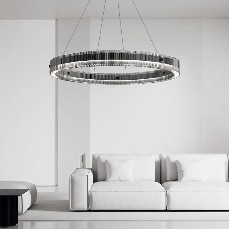 Минималистичный подвесной светильник для гостиной, современный дизайнерский круглый стеклянный светильник высокого класса, атмосферный минималистичный светильник для столовой, спальни