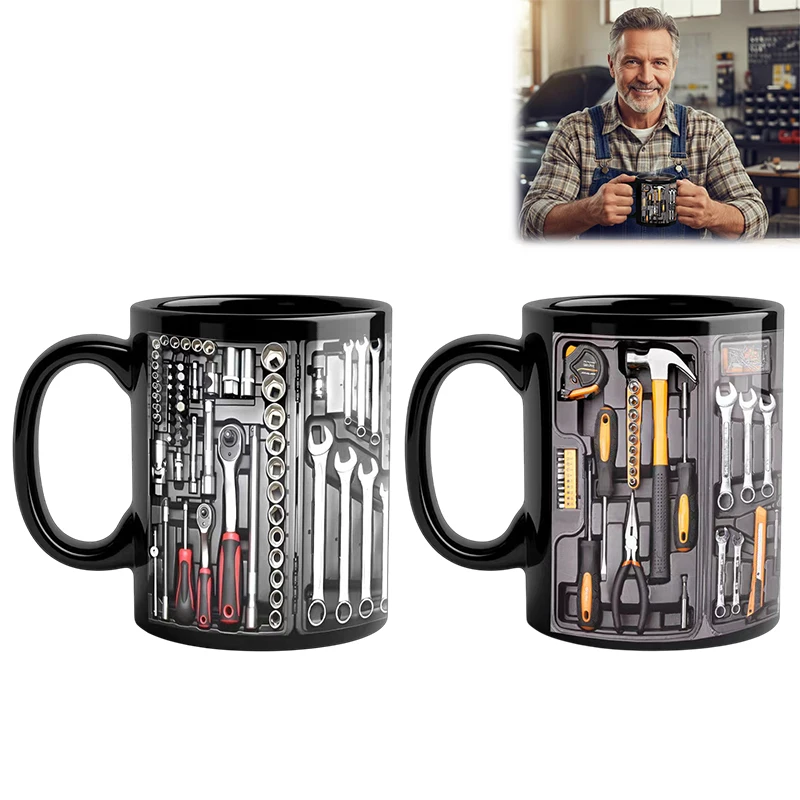 The Ultimate Mechanic's Toolbox Mug, 11oz Ceramic Mechanic Toolbox Coffee Cup For Birthday Christmas Thanksgiving Anniversary.