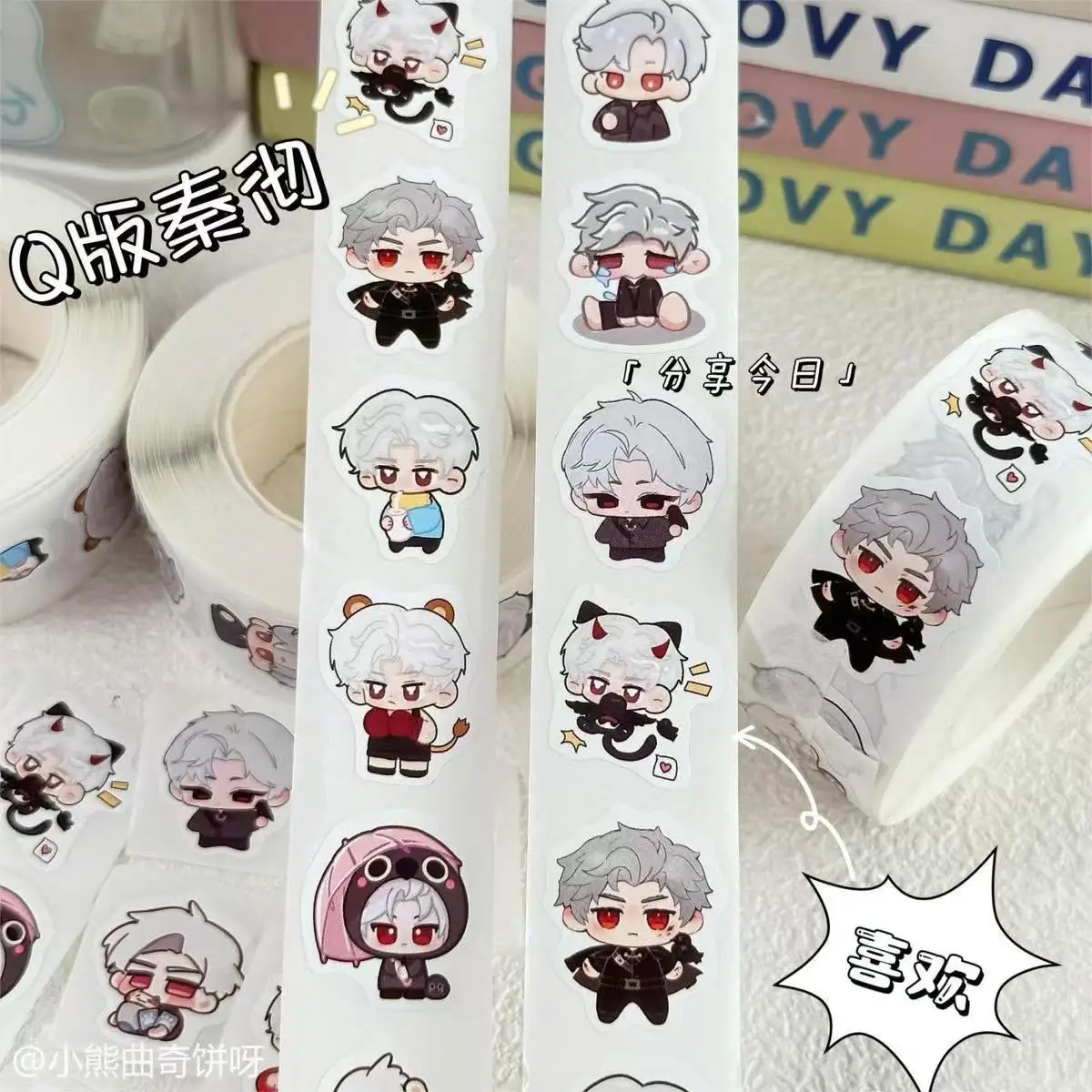 500Pcs/Roll Game Cartoon Love and Deepspace Sylus Qin Che decorative stickers Anime Stickers kids Stationery gift