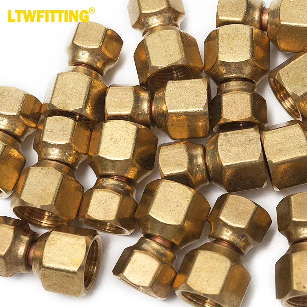 

LTWFITTING Brass 1/2" OD x 3/8" OD Flare Forged Reducing Swivel Nut Union Tube Fitting(Pack of 100)