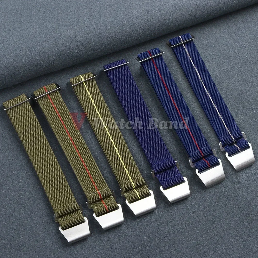 Elastic Watch Strap 60s French Troops Parachute Bracelet 20mm 22mm Nylon Watchbands Man\'s Universal Smart Reloj Fabric Wristband