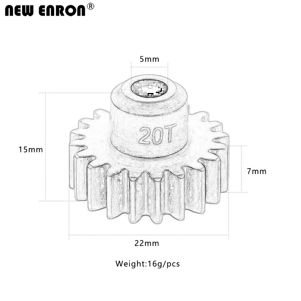 NEW ENRON Steel Pinion Gear 15T 16T 17T 18T 19T 20T 21T Teeth 1 Mod 5MM Shaft  #6491X FOR RC Traxxas XMaxx 77086-4 E-Revo